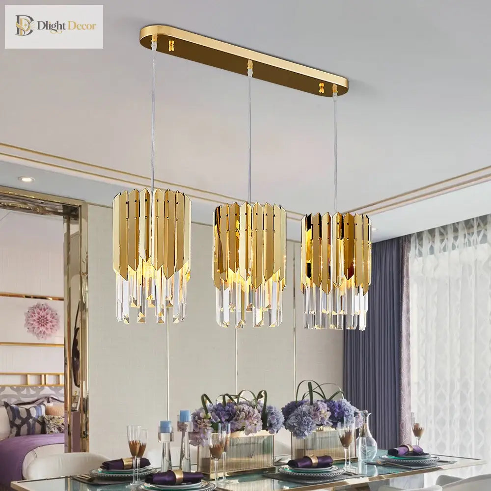 Round Gold K9 Crystal Led Chandelier For Living Spaces - Dining Bedroom And More Pendant Lights