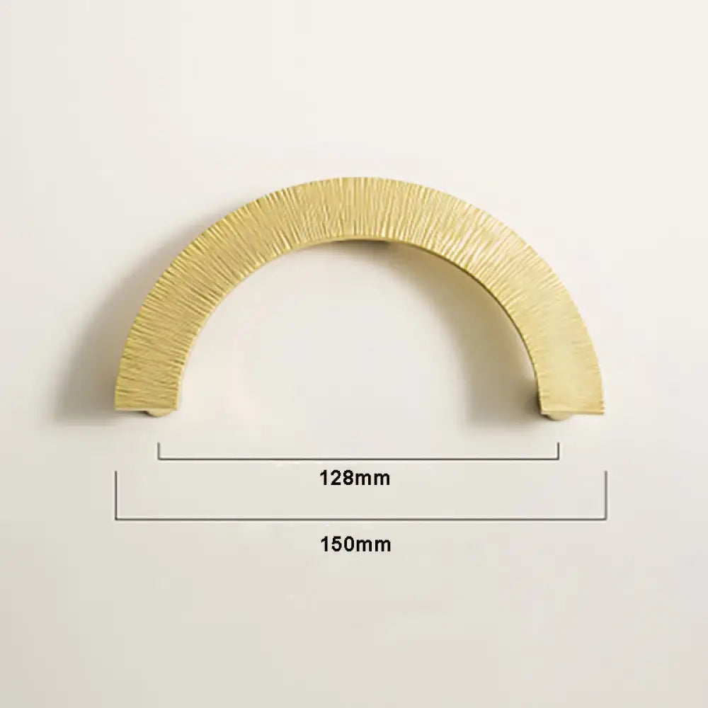 Round Brass Cabinet Handles and Knobs – Handmade Knurled Wardrobe Pulls 150mm semi-circel