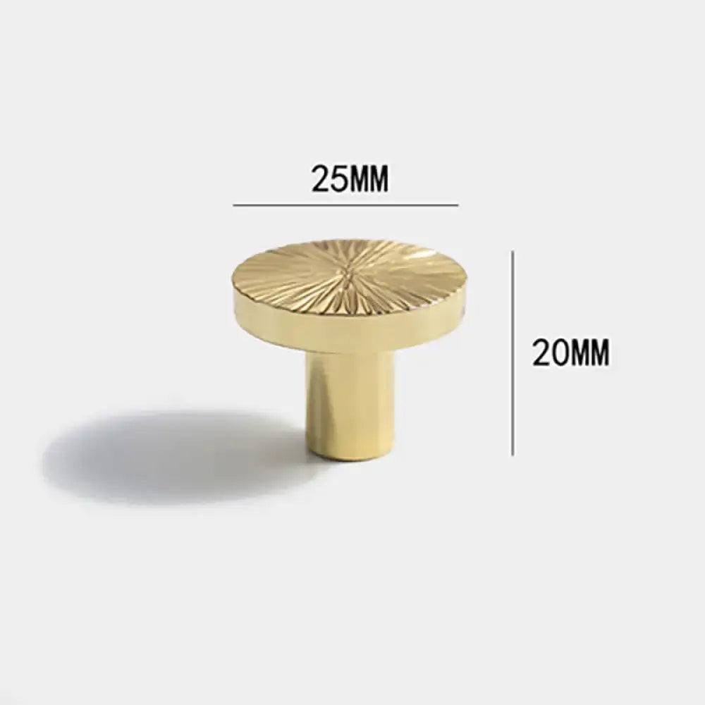 Round Brass Cabinet Handles and Knobs – Handmade Knurled Wardrobe Pulls 25mm round