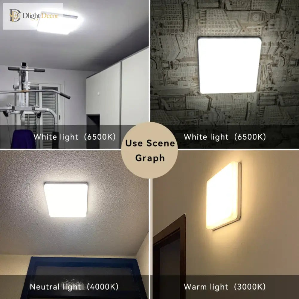Modern Led Panel Light For Indoor Spaces - Versatile Round & Square Ceiling Lamp Fixture Ceiling