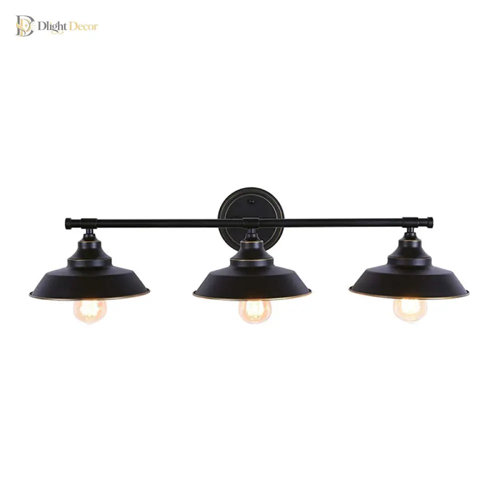 Rustic Illumination: The Black Iron Barn Wall Sconce With 3 Lights