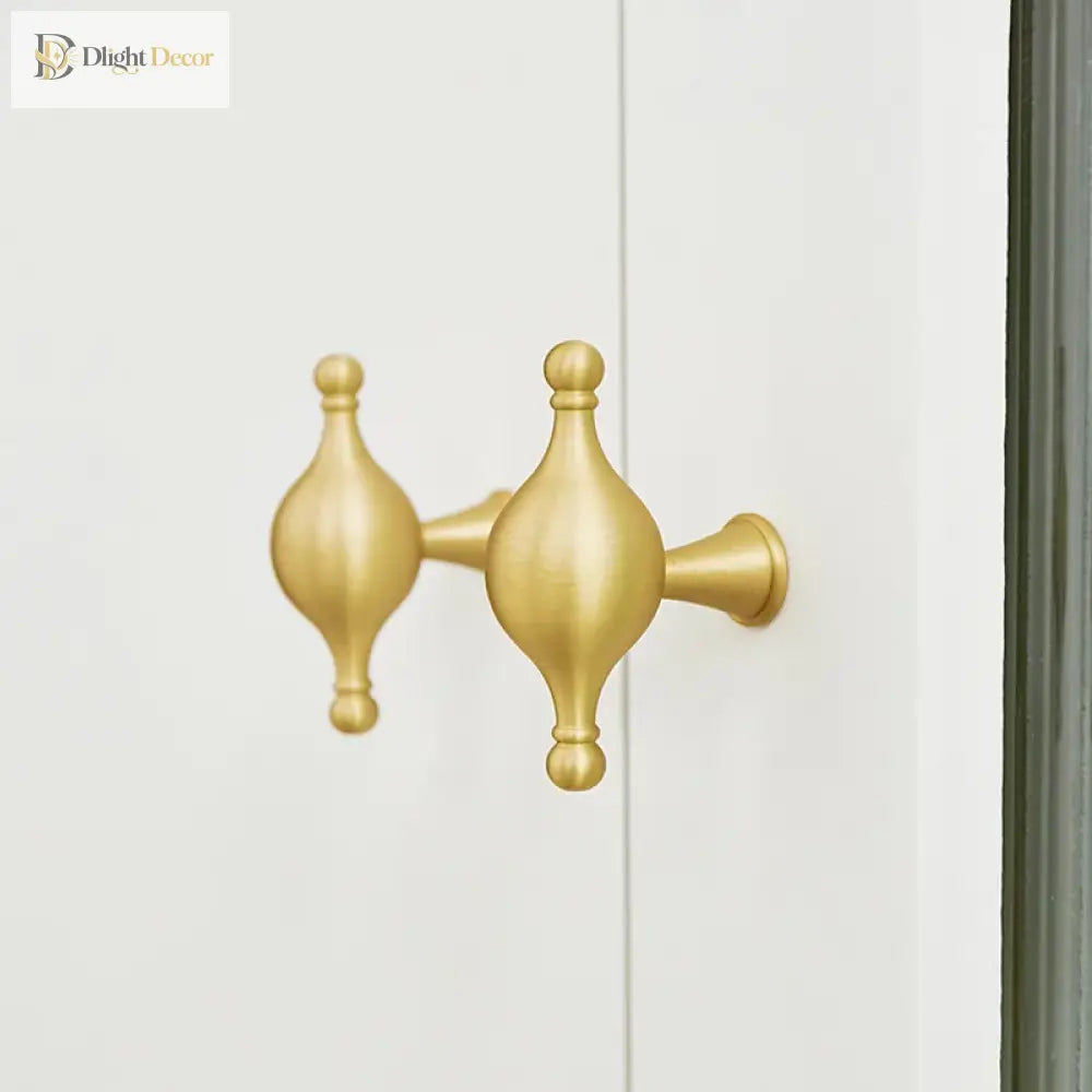 Satin Brass Cabinet Handles – Modern Ball Design Wardrobe Knobs and Drawer Pulls (French Style) Handles