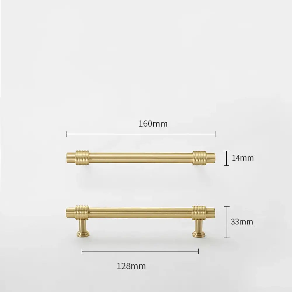 Satin Gold Furniture Handle – Solid Brass Cabinet Knobs and Drawer Pulls (50mm-358mm) 160mm length Handles