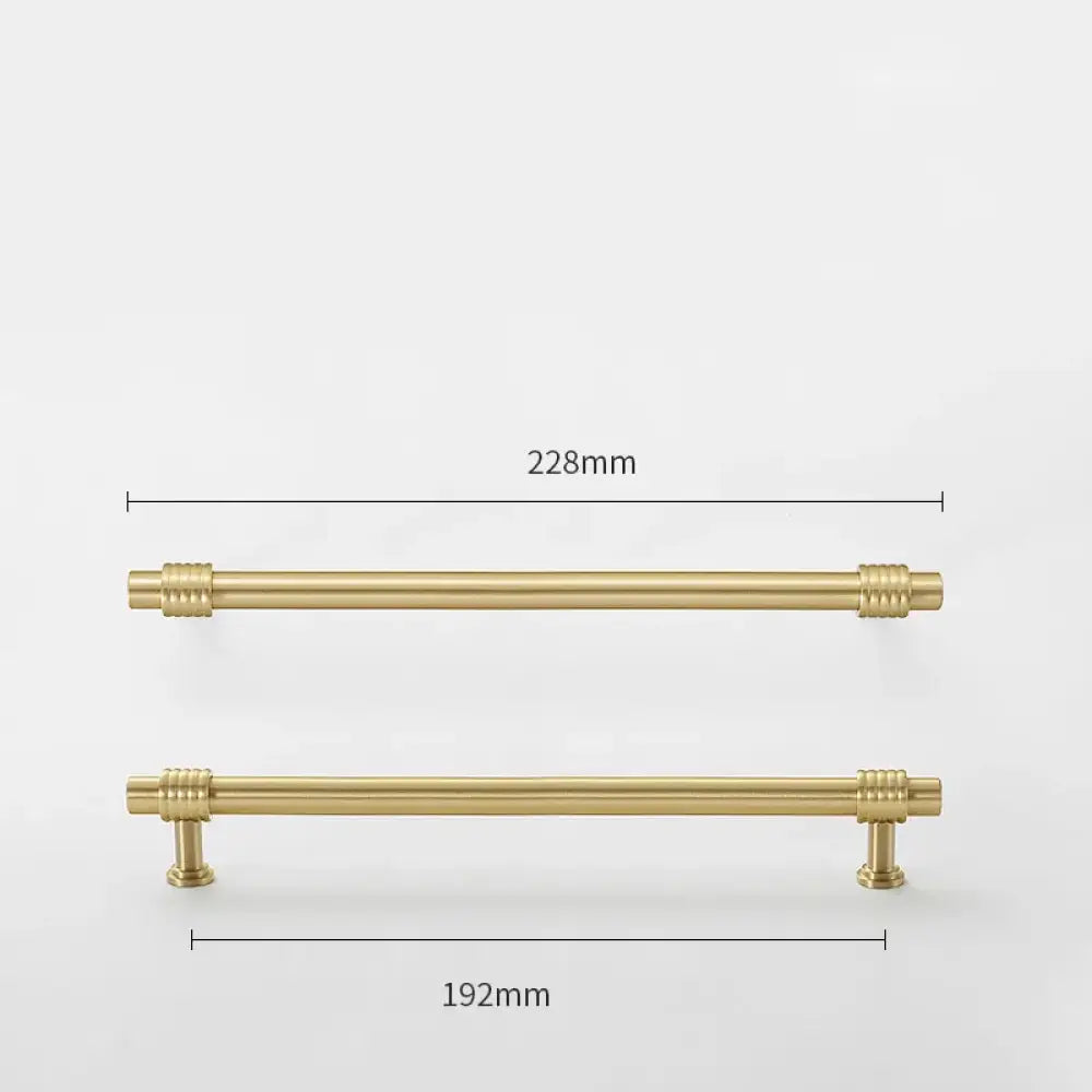 Satin Gold Furniture Handle – Solid Brass Cabinet Knobs and Drawer Pulls (50mm-358mm) 228mm length Handles