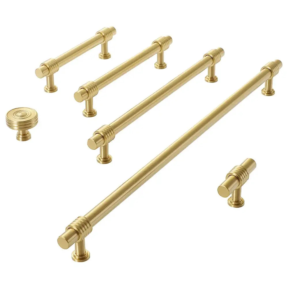 Satin Gold Furniture Handle – Solid Brass Cabinet Knobs and Drawer Pulls (50mm-358mm) Handles