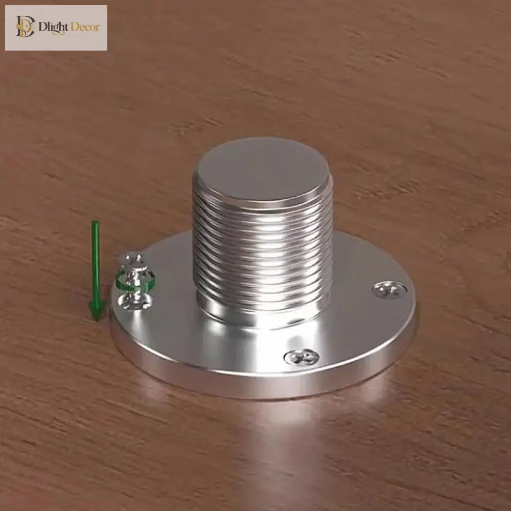 Round metal mounting base for an adjustable furniture leg with exposed threads