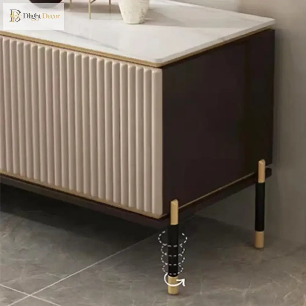 Set of 2 legs with black posts, gold tips, and detailed gold base