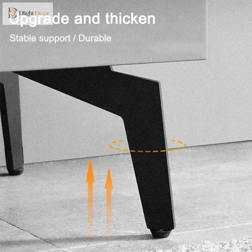 Black metal furniture leg with adjustable support for stable height on hard floors