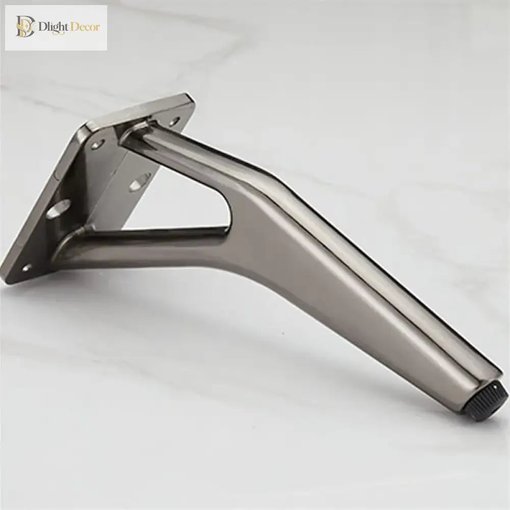 Y-shaped metal furniture leg with mounting plate and angled support