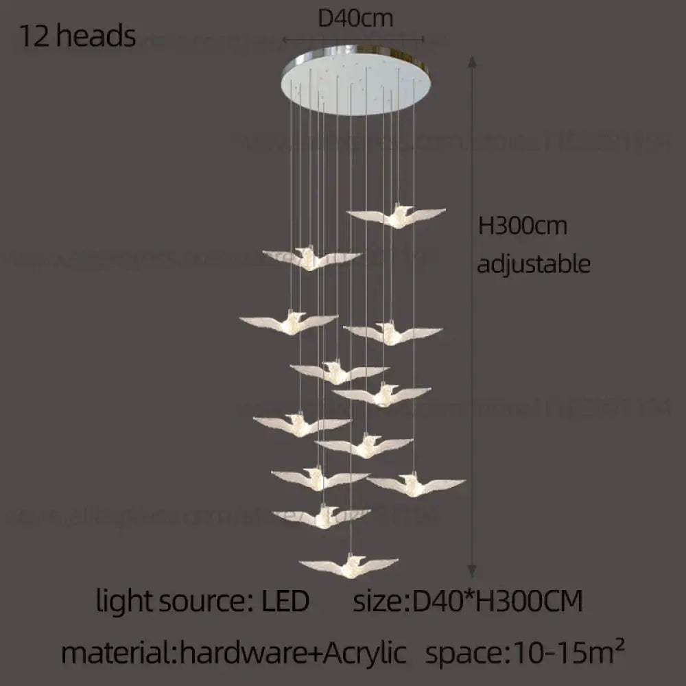 LED Bird Pendant Chandelier – configuration option 11