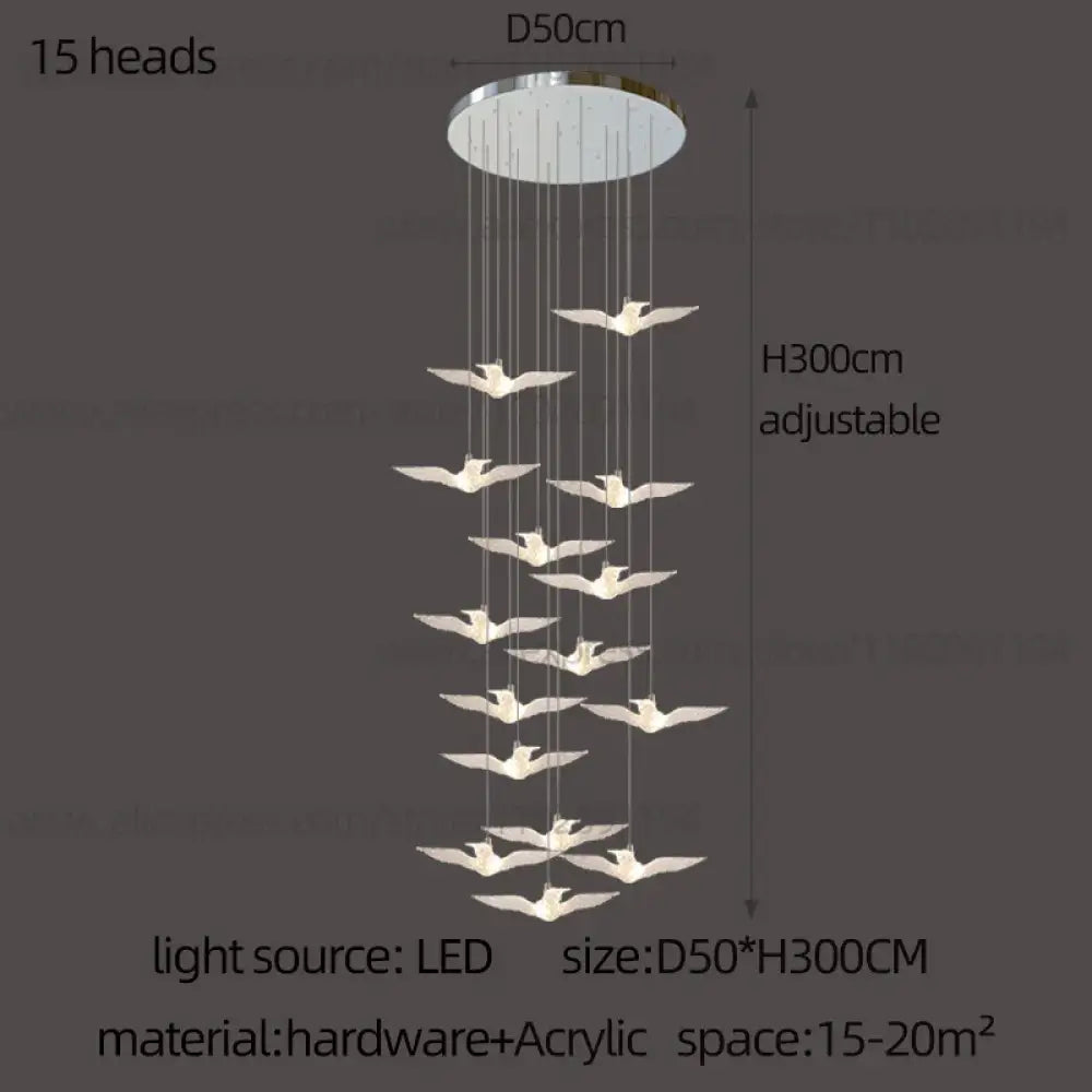 LED Bird Pendant Chandelier – configuration option 12