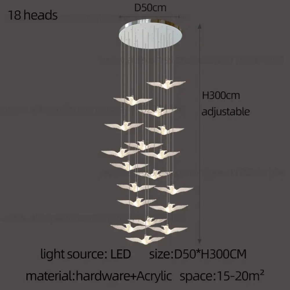 LED Bird Pendant Chandelier – configuration option 13