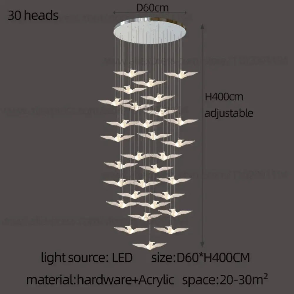 LED Bird Pendant Chandelier – configuration option 16