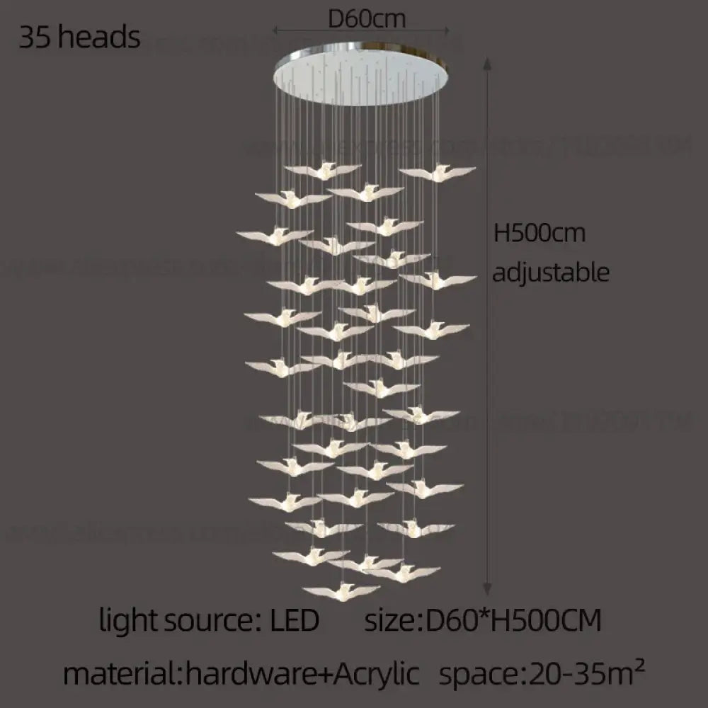 LED Bird Pendant Chandelier – configuration option 17