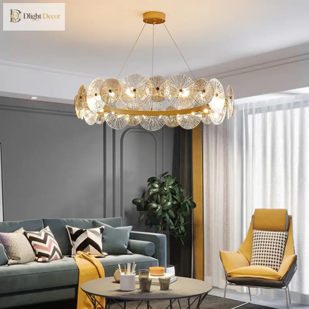 Sleek Postmodern Gold Electroplated Dining Chandelier - G9 Lighting For Bedrooms And Living Rooms