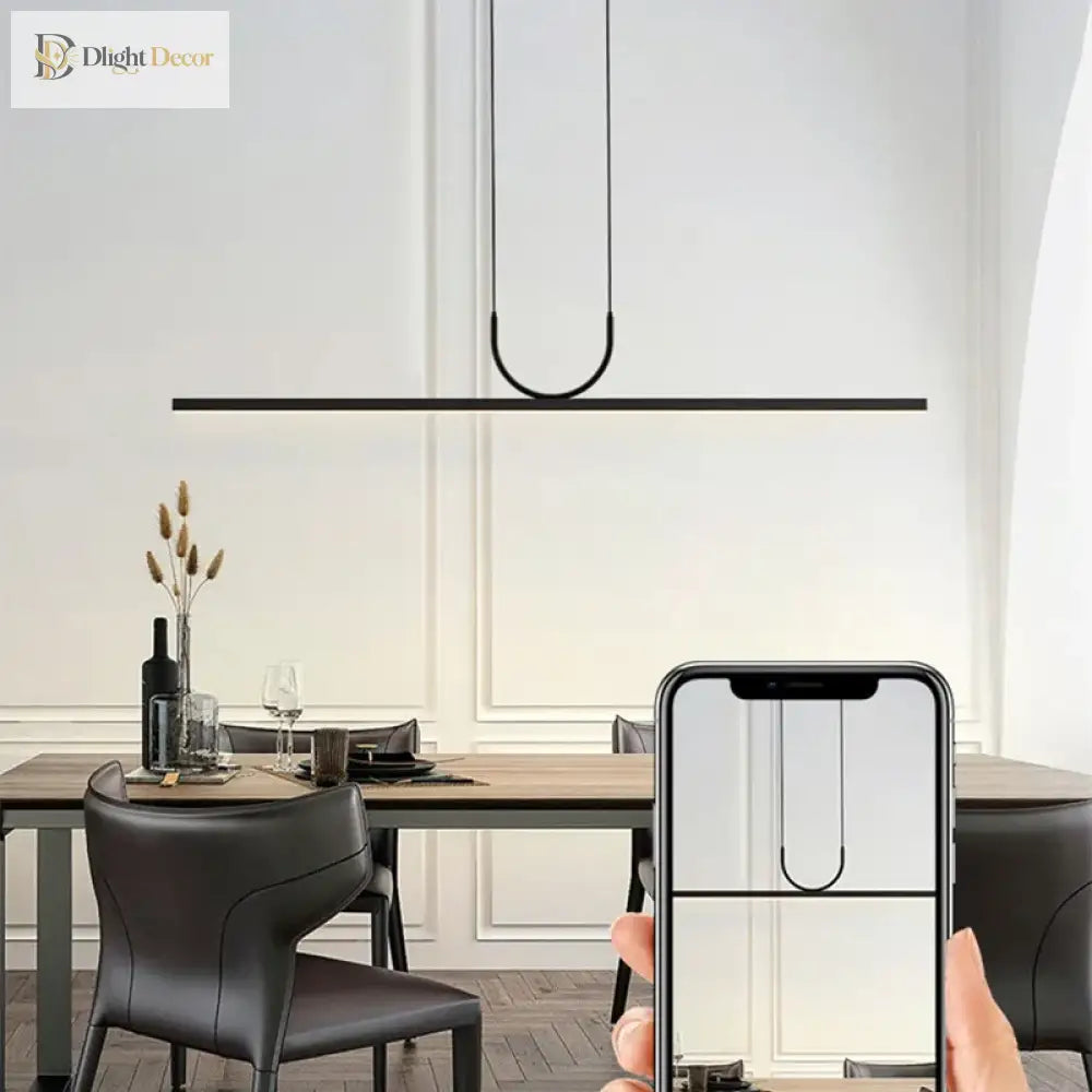Sleek Led Ceiling Chandelier - Contemporary Lighting For Dining Tables Kitchen Islands And More