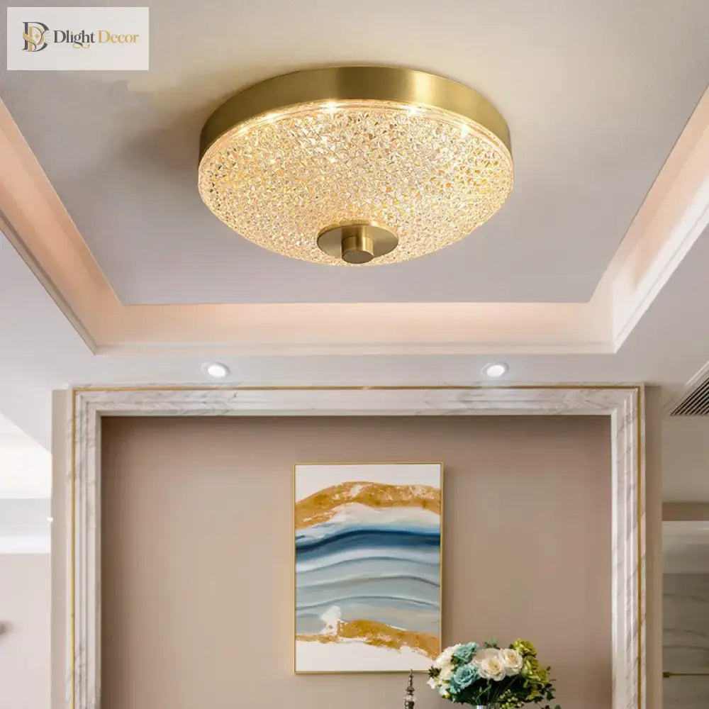 Sleek Modern Minimalist Led Copper Glass Ceiling Lights - Ideal For Bedrooms Dining Halls Aisles