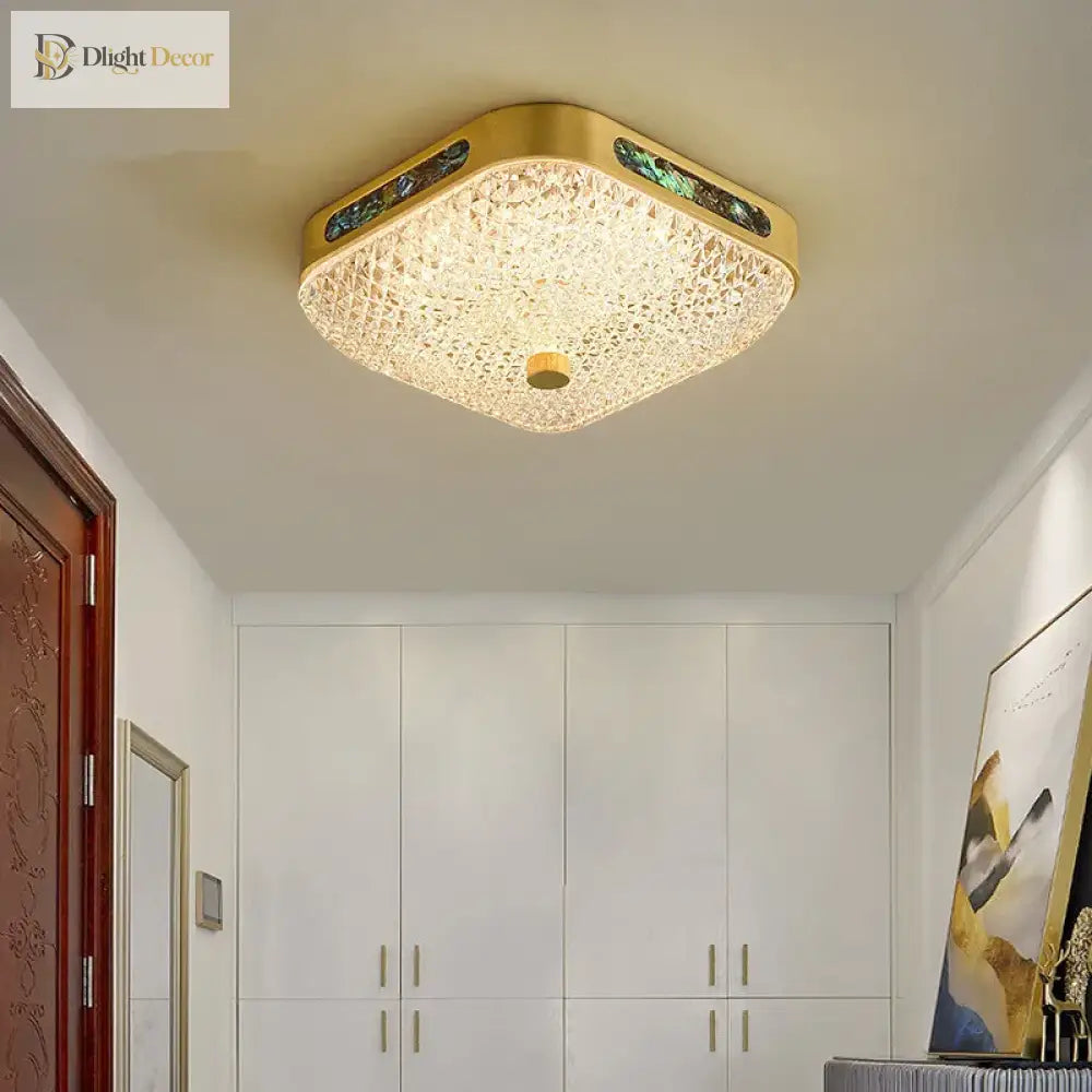 Sleek Modern Minimalist Led Copper Glass Ceiling Lights - Ideal For Bedrooms Dining Halls Aisles