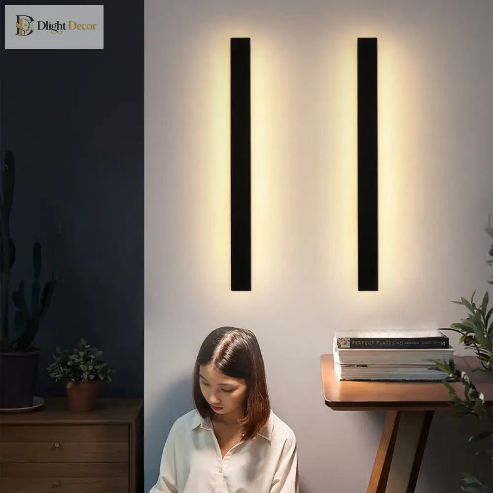 Sleek Outdoor Waterproof Long Strip Wall Lamps - Modern Elegance For Creative Villas Courtyards And