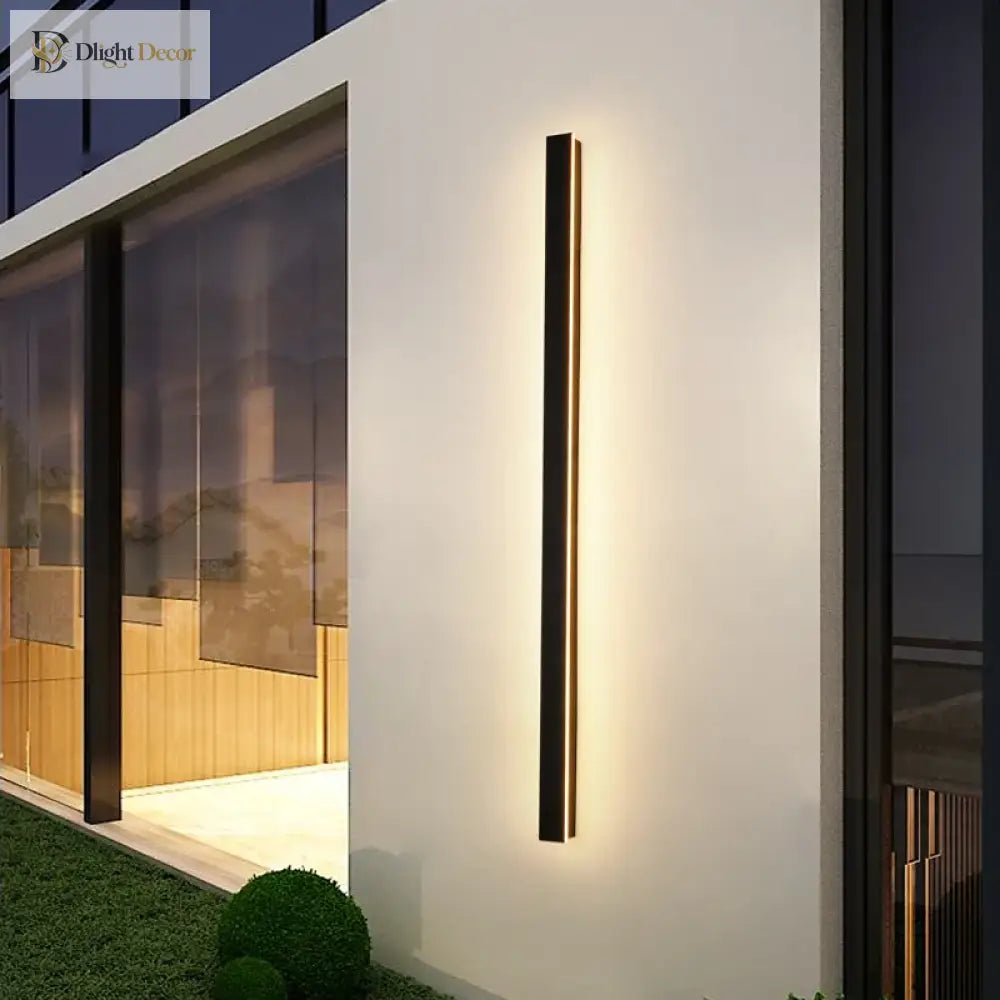 Sleek Outdoor Waterproof Long Strip Wall Lamps - Modern Elegance For Creative Villas Courtyards And