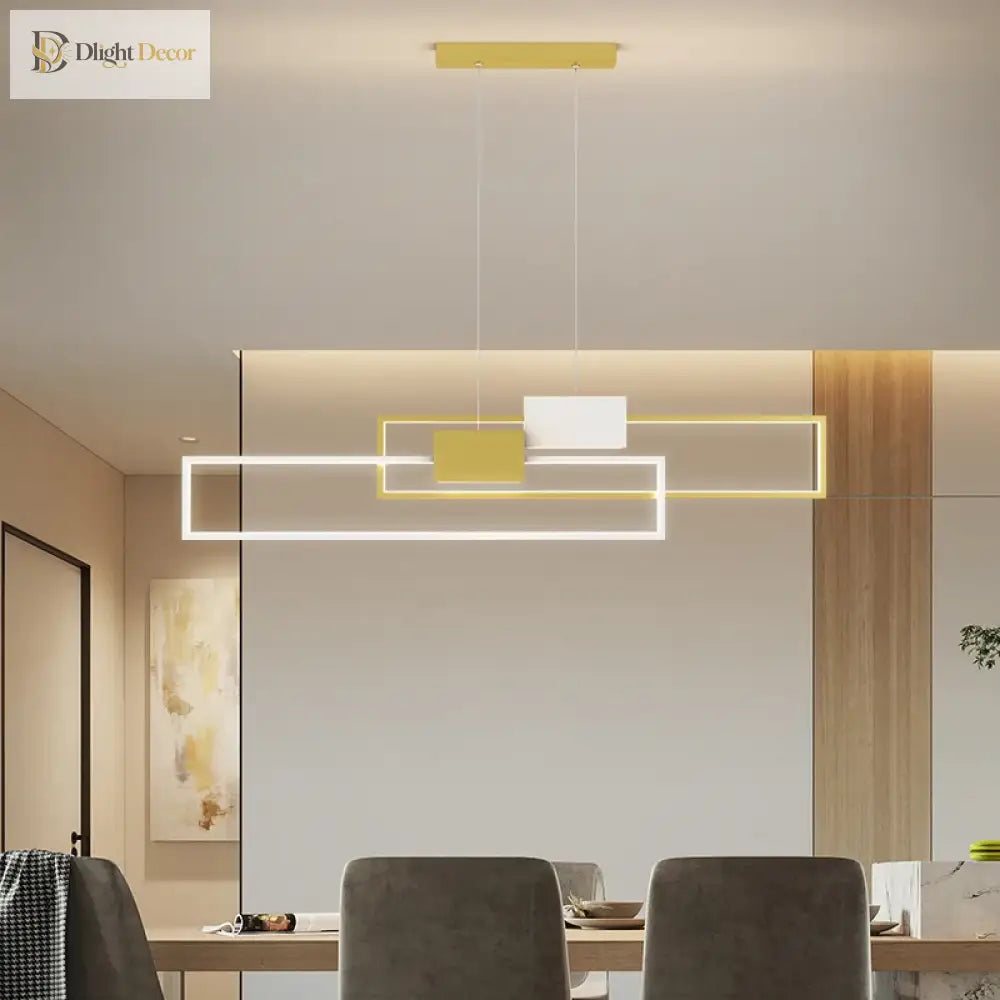 Sleek Led Rectangular Pendant Lights - Contemporary Lighting For Living Dining Kitchen And More