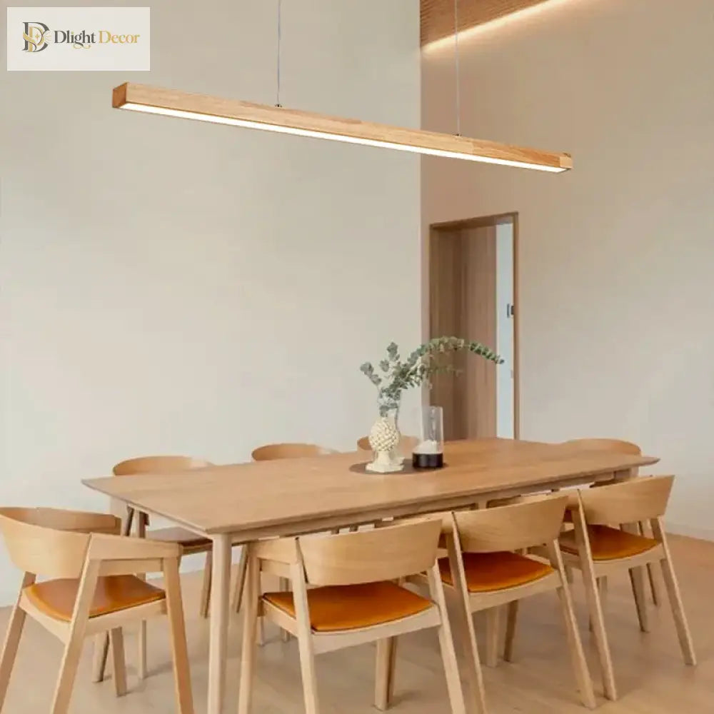 Sleek Wooden Dining Room Chandelier - Modern Minimalist Lighting For Tables Bars And More Pendant