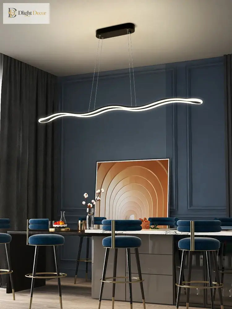 Sleek Modern Restaurant Chandelier - Nordic Wave Design For Dining Rooms Bars And Offices Pendant