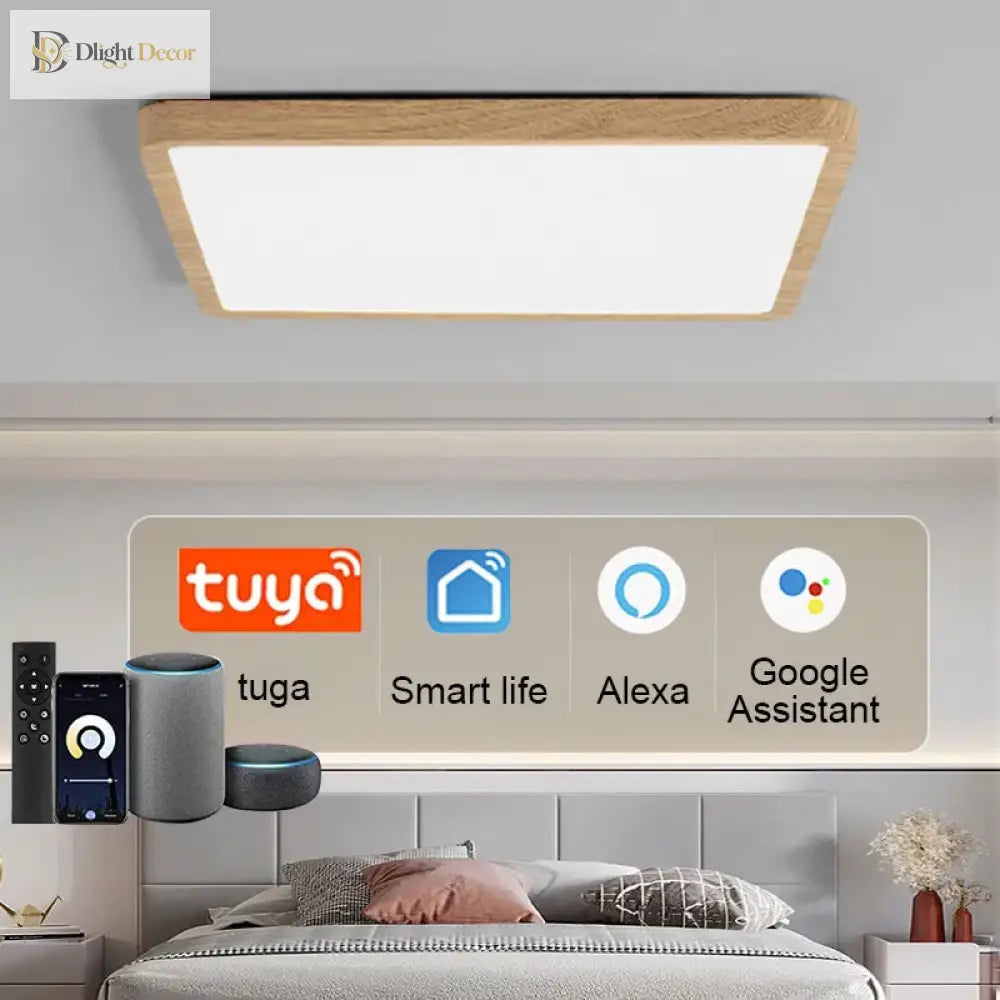 Smart Led Ceiling Lamp - 20 - Inch Ultra - Thin Lighting Fixture For Living Room Bedroom And