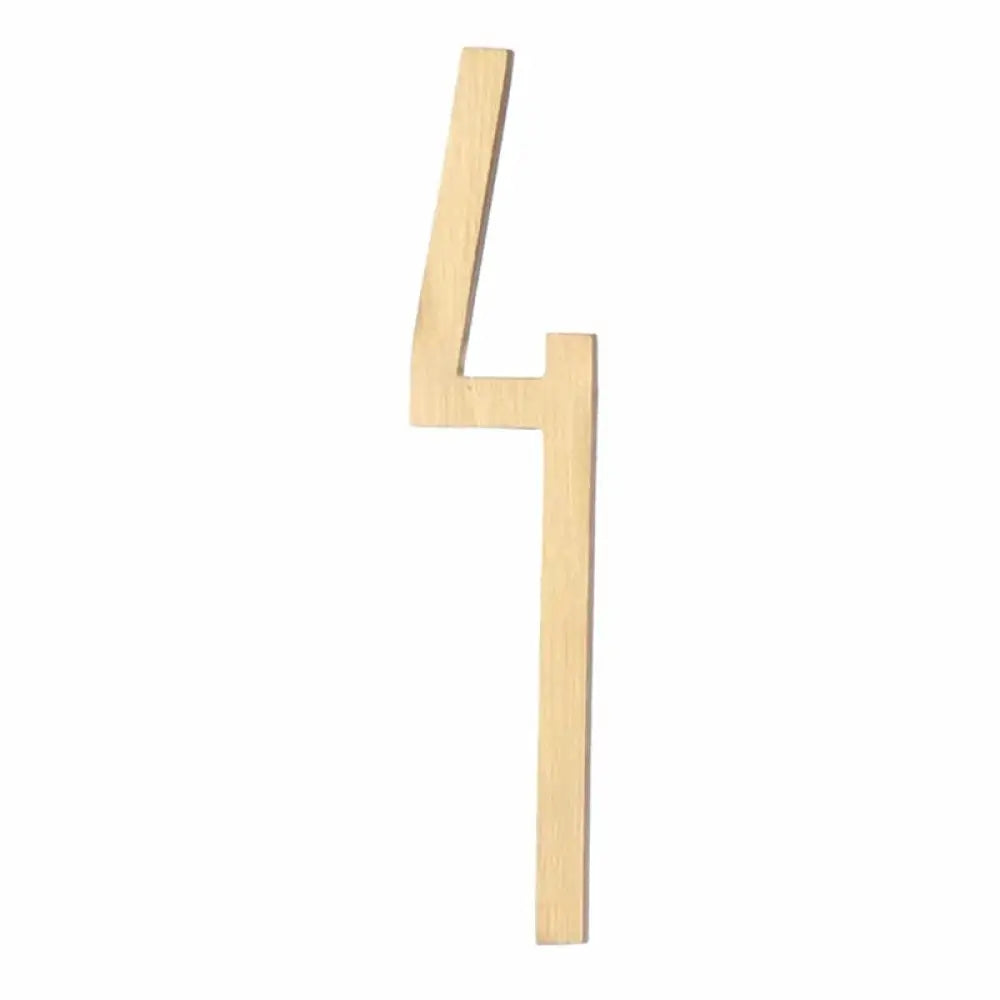 Solid Brass Alphabet Letters and Numbers – Adhesive DIY Door Decor for Home Hotel and Baby Names 4 / 100mm height Brass