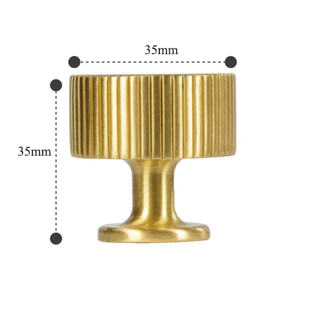 Solid Brass Art Deco Kitchen Cabinet Handles – Knurled T-Bar and Wardrobe Pulls TS-9012-35 Handles