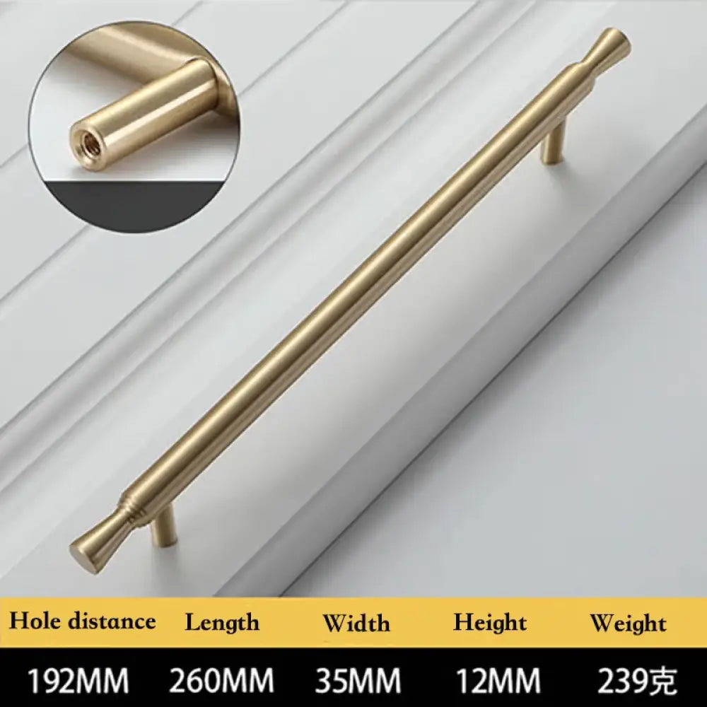 Solid Brass Kitchen Cabinet Handles – Modern Bar Pulls for Drawers and Wardrobes 260mm Handles