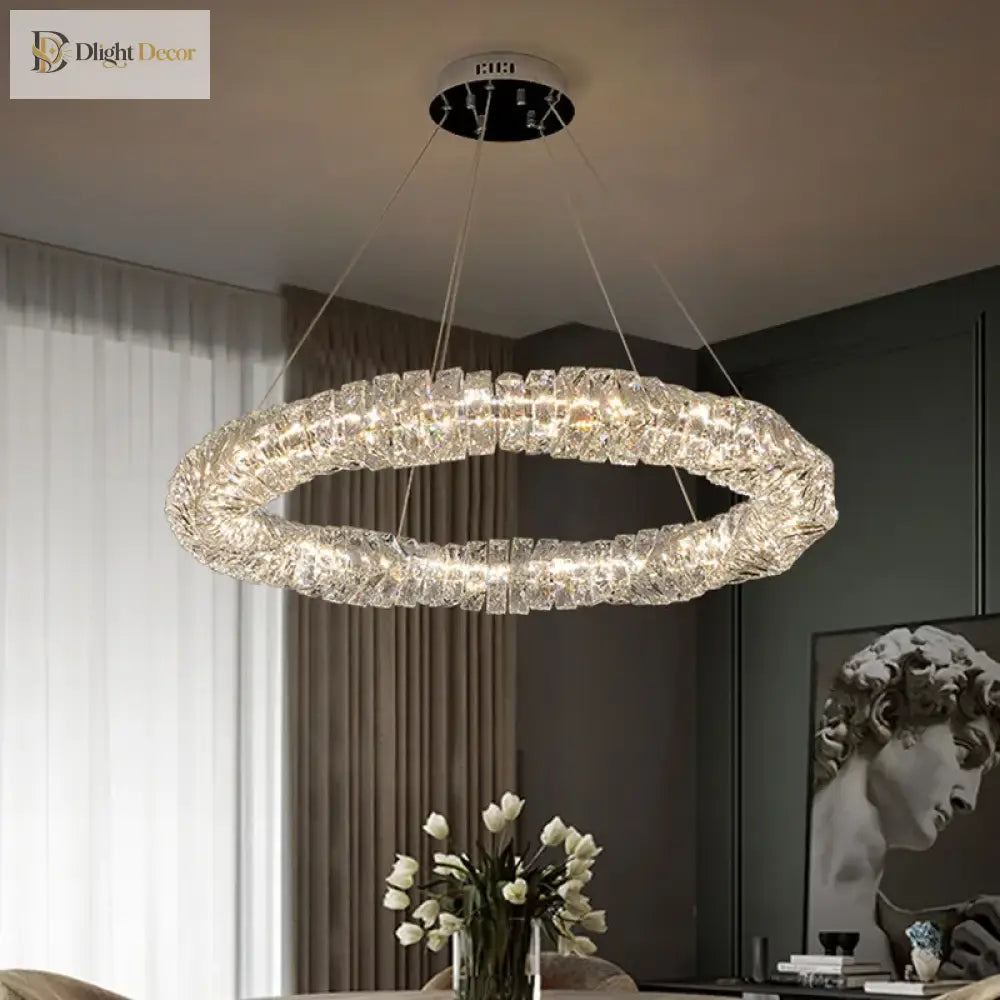 Sophisticated Crystal Led Pendant Lights - Dimmable Ideal For Living And Dining Rooms Luxurious