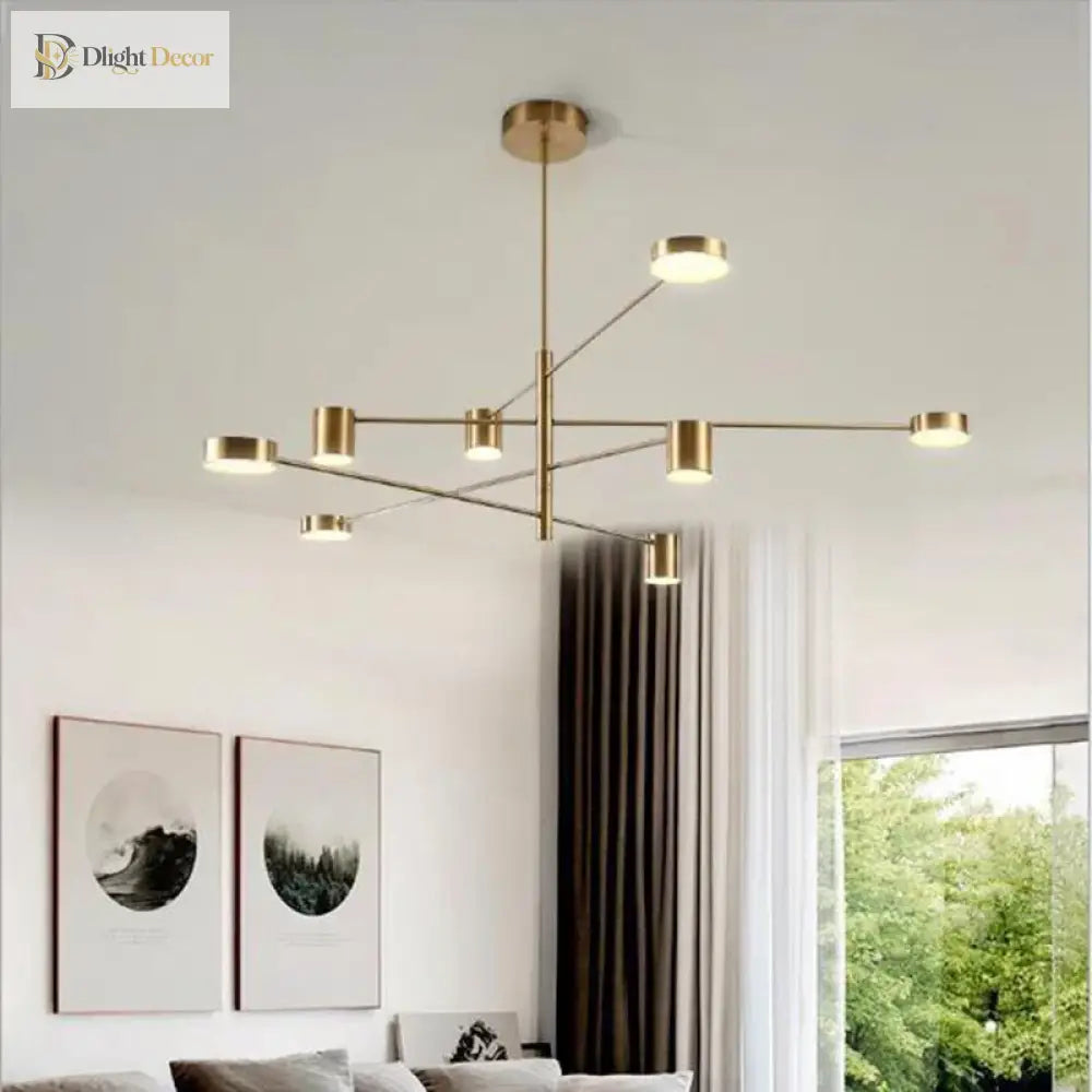 Swivel Led Chandelier - Versatile For Living Dining Office Sleek Black Pendant Light Modern Home
