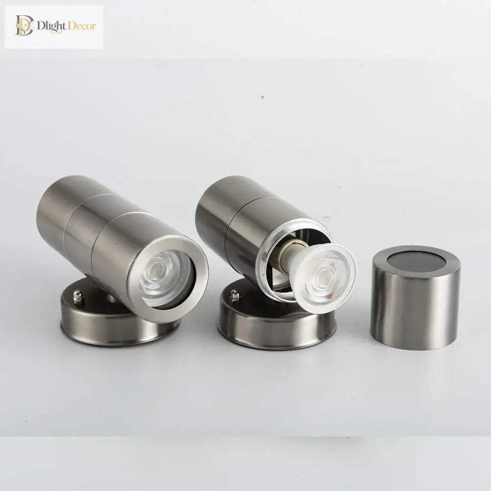 Stainless Steel Shiny Led Wall Lamp - Elegant Outdoor Lighting For Bedrooms Gardens And Porches
