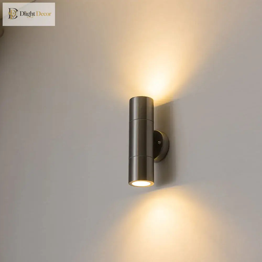 Stainless Steel Shiny Led Wall Lamp - Elegant Outdoor Lighting For Bedrooms Gardens And Porches