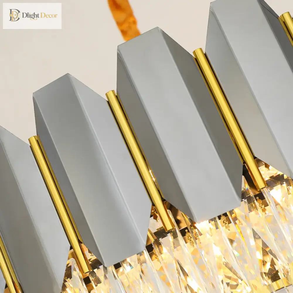 Stainless Steel Light Luxury Crystal Chandelier - A Postmodern Marvel For Living Rooms Simple