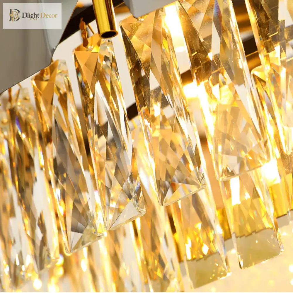 Stainless Steel Light Luxury Crystal Chandelier - A Postmodern Marvel For Living Rooms Simple