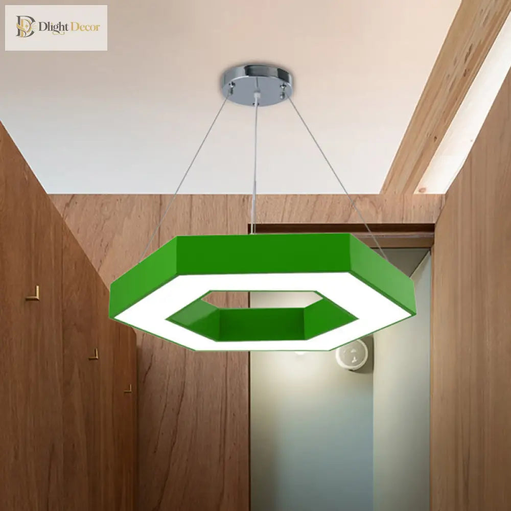 Stella’s Contemporary Led Honeycomb Pendant Light - Vibrant Green/Blue/Red In White/Warm/Natural