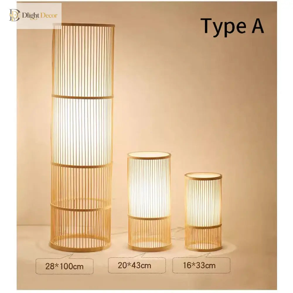 Style Bamboo Weaving Table Lamp - Creative Rattan Bedside Lighting