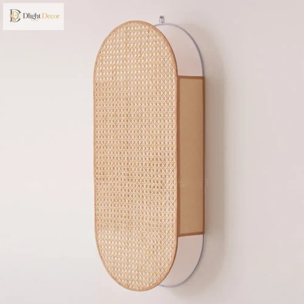 Style Rattan Wall Lamp - Vintage Elegance With Japanese Wabi Sabi Hand - Woven Design Wall Lamp