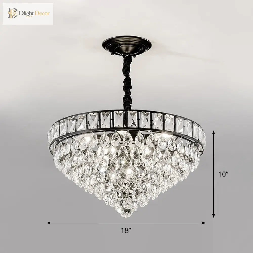 Sylvia Sparkling Symphony: Modern Black 6 - Light Chandelier