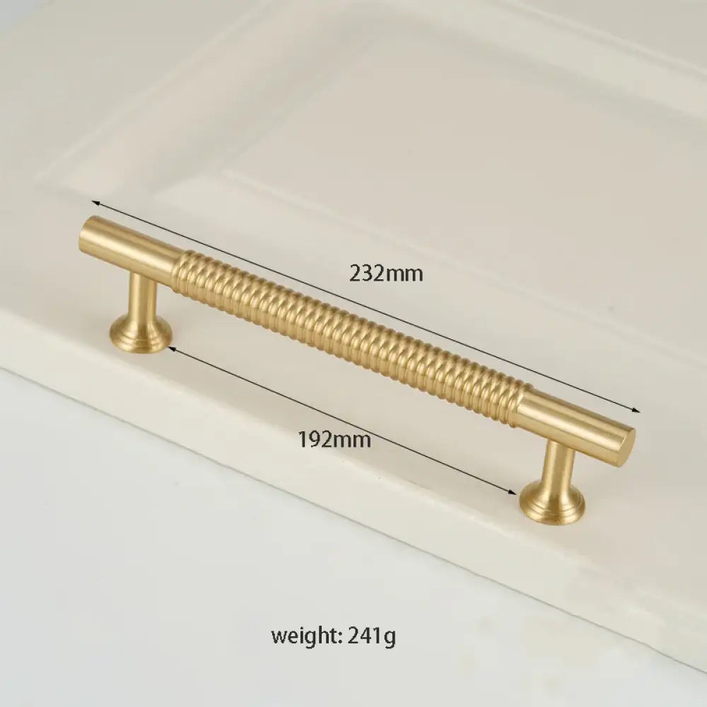 Textured Brass Handles – Golden Cabinet Pulls and Wardrobe Bar Handles (50mm-300mm) TB9026-L232 Handles