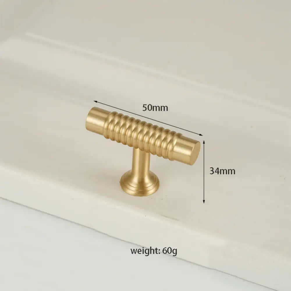 Textured Brass Handles – Golden Cabinet Pulls and Wardrobe Bar Handles (50mm-300mm) TB9026-T50 Handles
