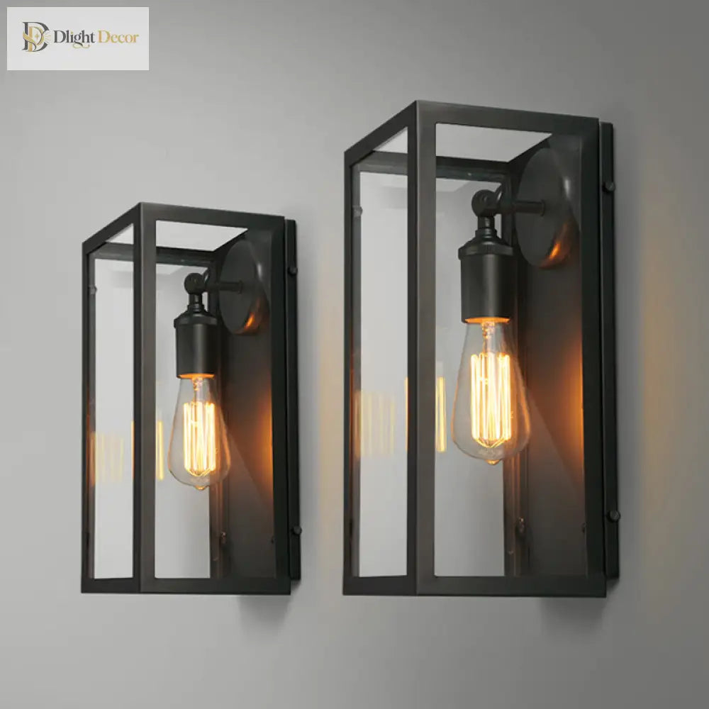 Timeless Elegance: Black Glass Rectangle Wall Sconce