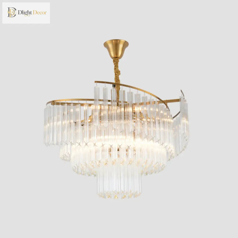 Vanessa Elegance Meets Sparkling Brilliance: The Clear Crystal Postmodern Gold Chandelier