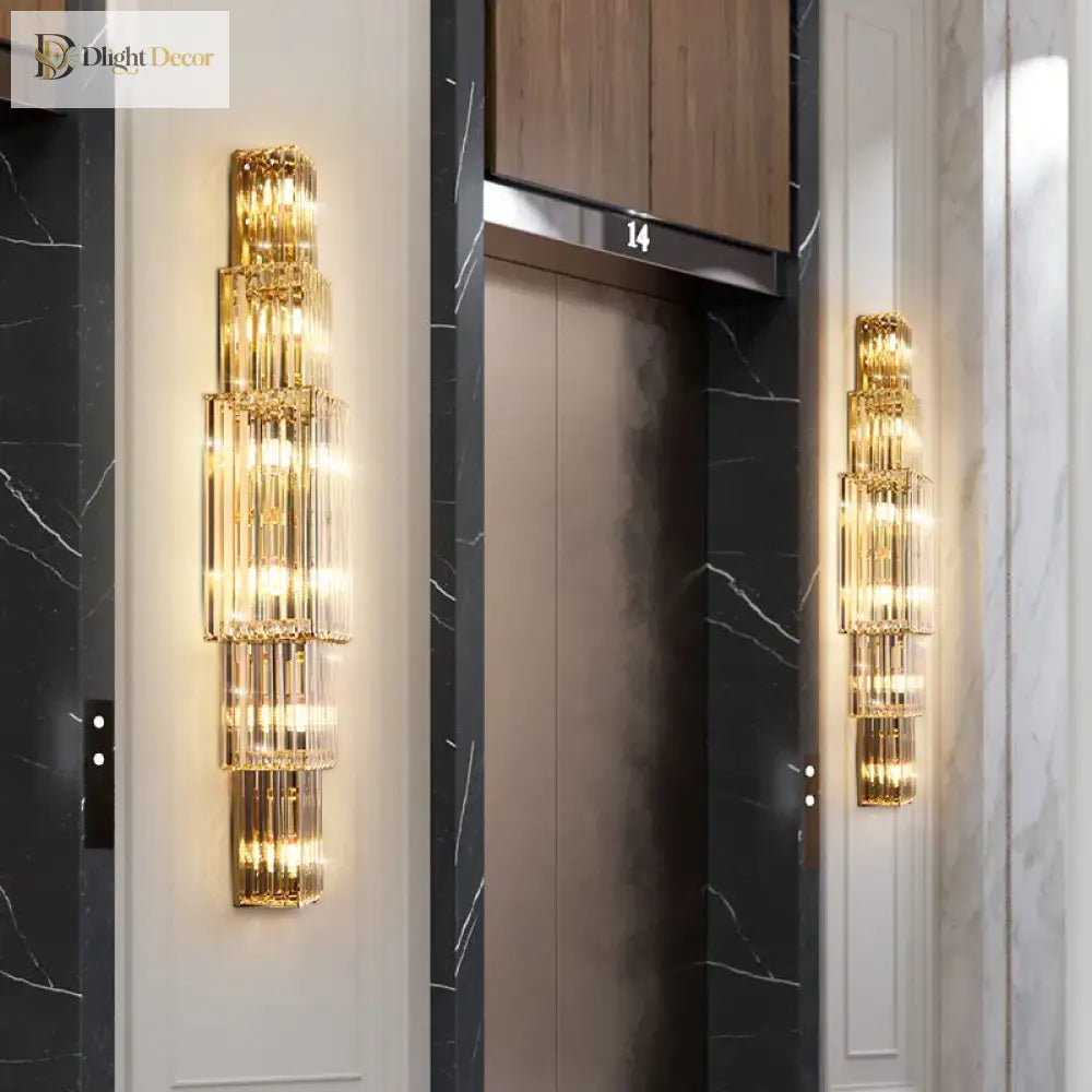 Victoria - Large Crystal Wall Light For Living Room Hall Bedroom Loft Indoor Home Hotel Villa