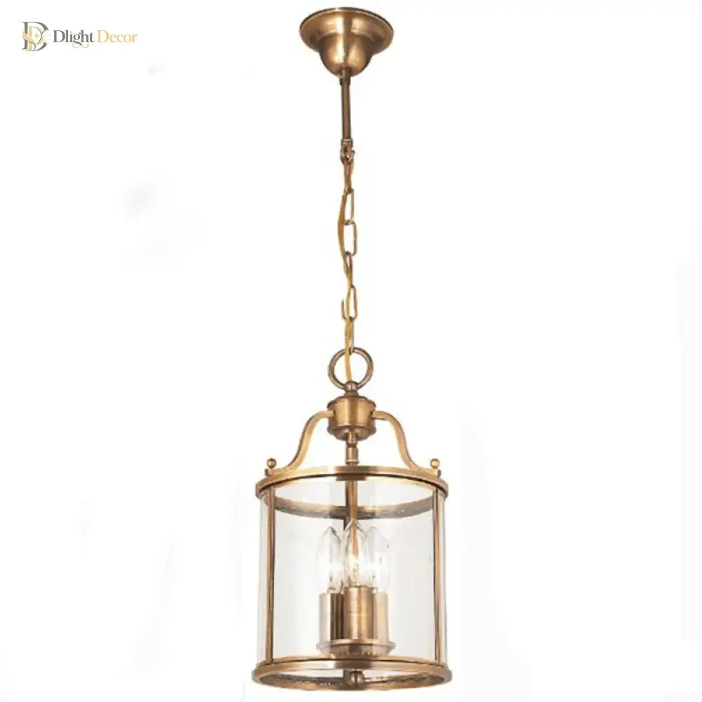 Vintage Copper Birdcage Chandelier detail with open glass cage design