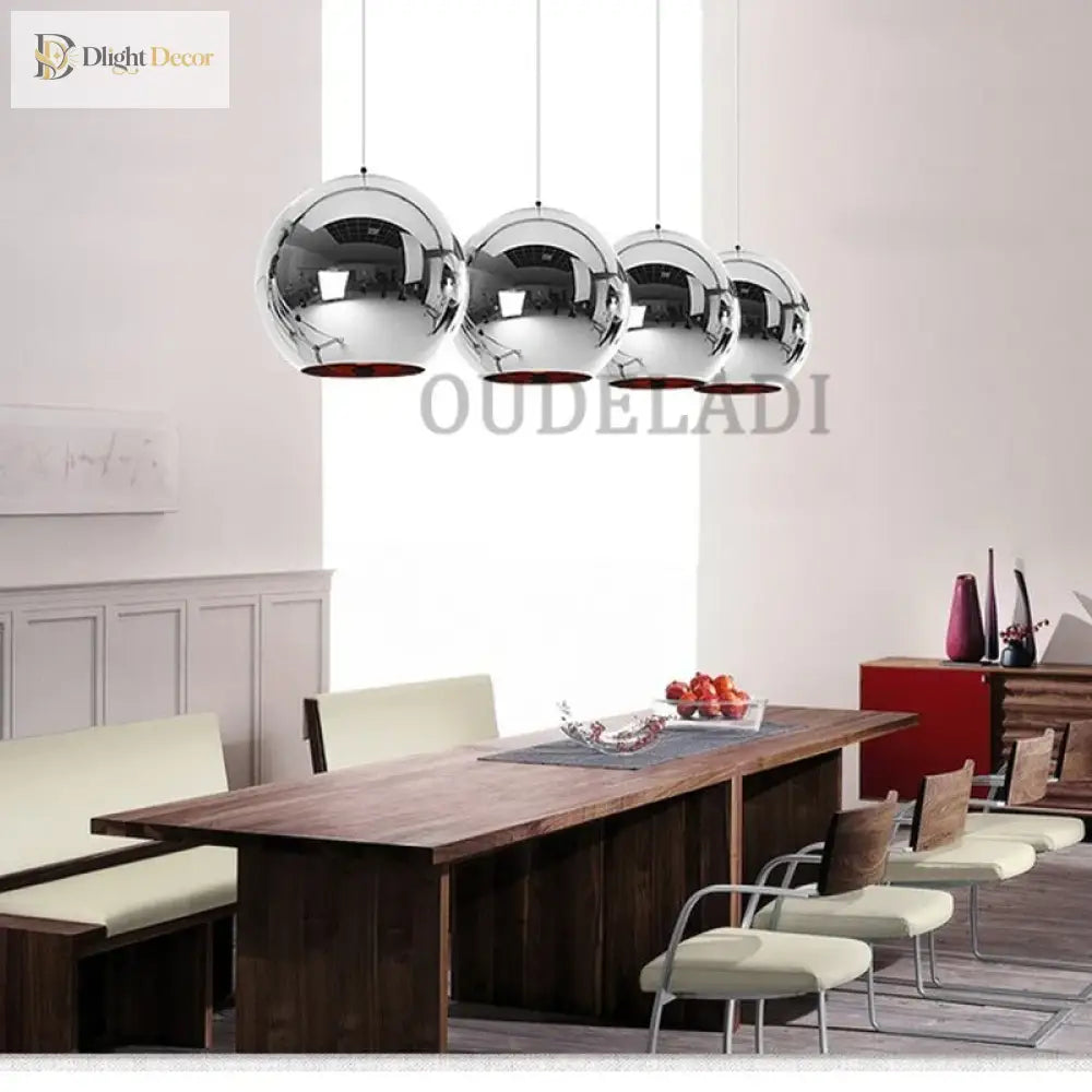 Vintage Loft Pendant Lights With Plated Copper Gold And Silver Accents - Glass Ball Hanging Lamp