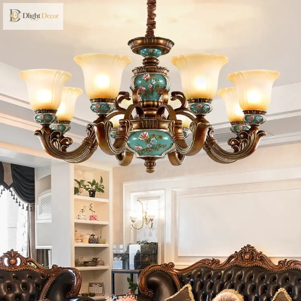Vintage resin chandelier with European decorative styling