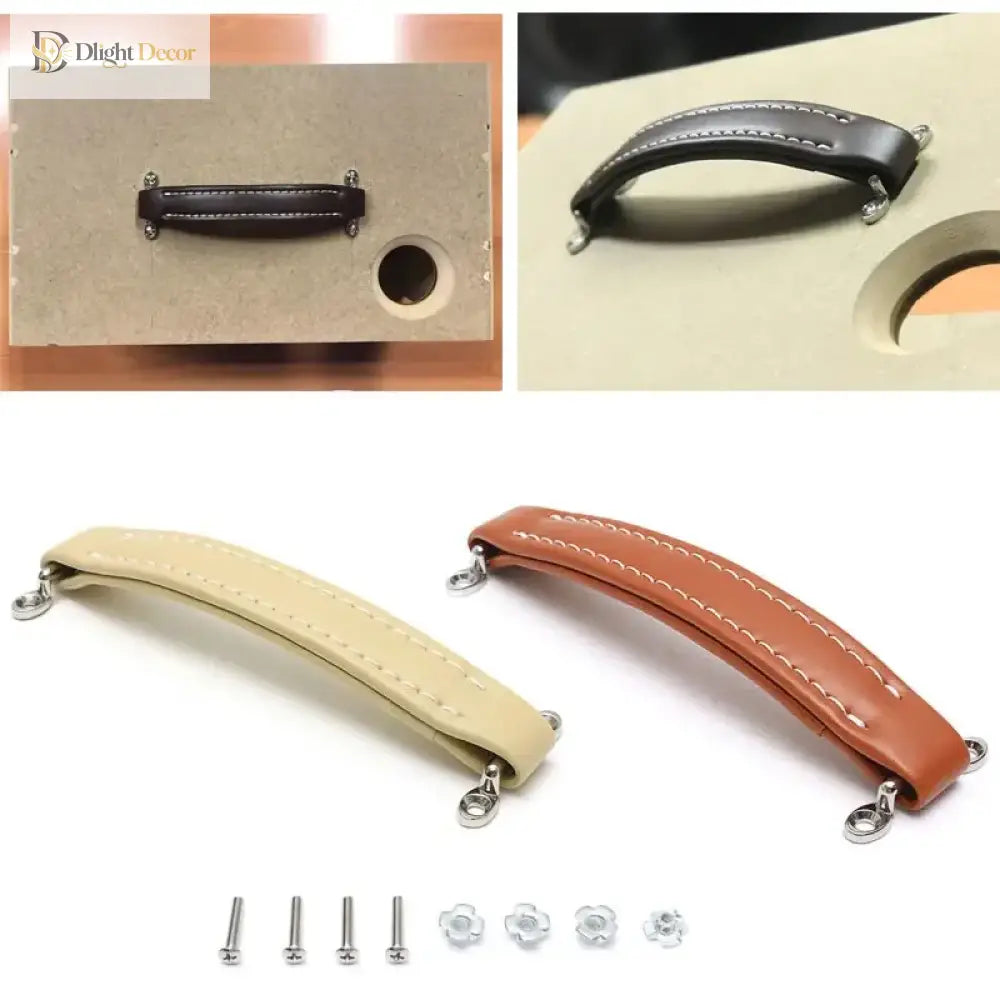 Vintage Leather Furniture Handle – Soft Suitcase-Style Drawer Pulls for Cabinets and Chests Handles